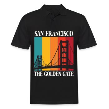San Francisco Golden Gate Bridge California - Men's Polo Shirt - black - Front - Kai (181cm)