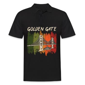 Golden Gate Retro Bridge San Francisco California - Men's Polo Shirt - black - Front - Kai (181cm)