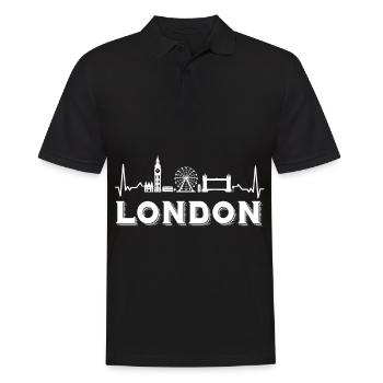 Londres Heartbeat Big Ben Ferris Wheel Royaume-Uni - Polo Homme - noir - Devant - Kai (181cm)