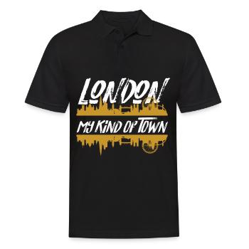 London meine Stadt Big Ben Riesenrad UK England - Männer Poloshirt - Schwarz - Vorne - Kai (181cm)