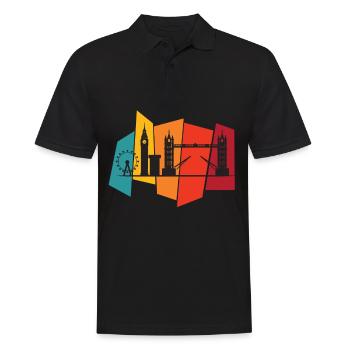 Big Ben Tower Bridge Westminster London England - Männer Poloshirt - Schwarz - Vorne - Kai (181cm)