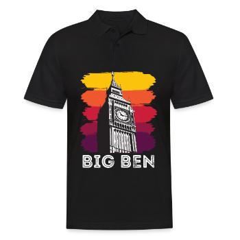 Big Ben London England UK Englisch - Männer Poloshirt - Schwarz - Vorne - Kai (181cm)