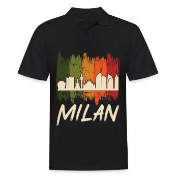Milan Retro Skyline Milan Cathedral - Men's Polo Shirt - black - Front - Kai (181cm)