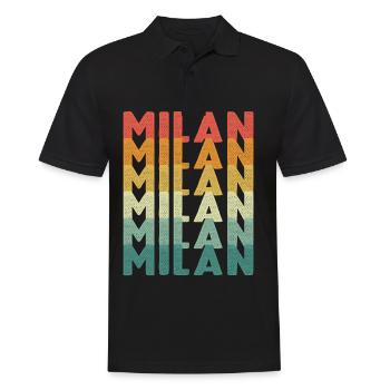 Milan Retro Vintage Italy Milan Cathedral - Men's Polo Shirt - black - Front - Kai (181cm)