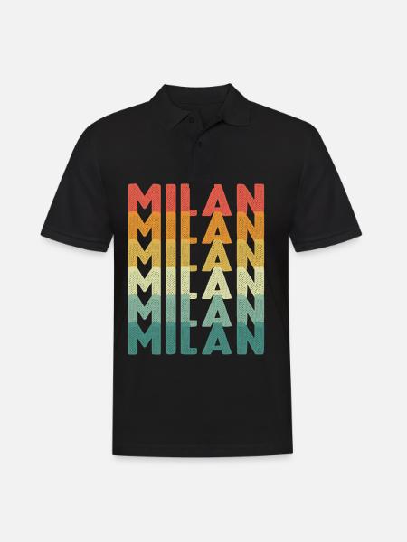 Mailand Retro Vintage Italien Mailänder Dom - Männer Poloshirt - Schwarz