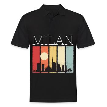 Milan Moon Skyline Retro Milan Cathedral - Men's Polo Shirt - black - Front - Kai (181cm)