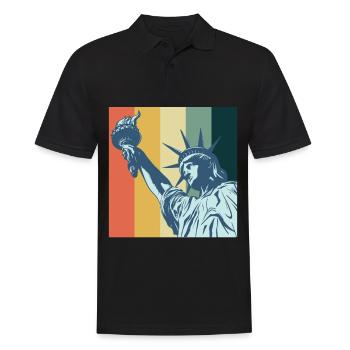 Freiheitsstatue NYC Big Apple New York Liberty - Männer Poloshirt - Schwarz - Vorne - Kai (181cm)
