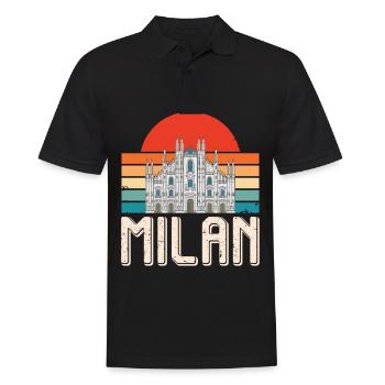Milan Sunrise Italy Cathedral Milan Cathedral - Men's Polo Shirt - black - Front - Kai (181cm)
