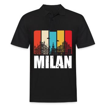 Milan Italy Milan Cathedral - Men's Polo Shirt - black - Front - Kai (181cm)
