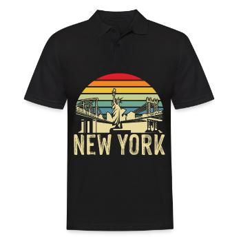 NY Statue de la Liberté New York Big Apple NYC Skyline - Polo Homme - noir - Devant - Kai (181cm)