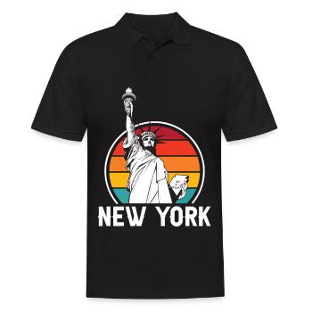 New York Statue of Liberty NYC Liberty Island - Men's Polo Shirt - black - Front - Kai (181cm)