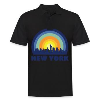 New York City Freiheitsstatue Skyline Big Apple - Männer Poloshirt - Schwarz - Vorne - Kai (181cm)