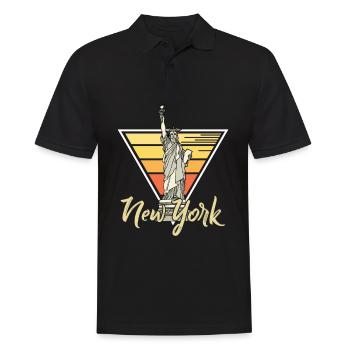Freiheitsstatue Liberty Island New York Big Apple - Männer Poloshirt - Schwarz - Vorne - Kai (181cm)