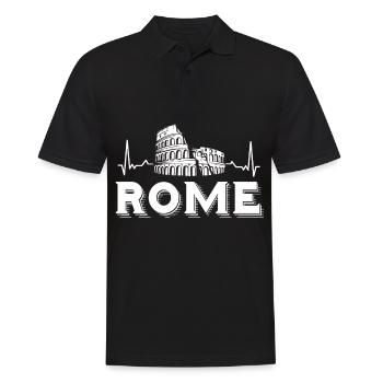 Rom Herzschlag Italien Kolosseum Toskana - Männer Poloshirt - Schwarz - Vorne - Kai (181cm)