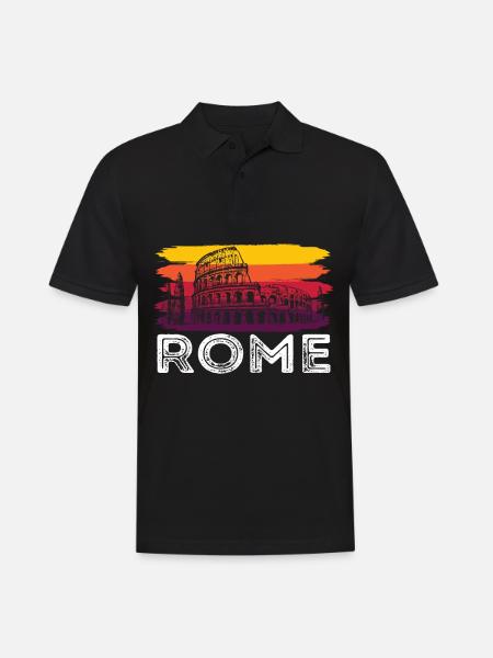 Kolosseum Rom Retro Italien antike Toskana - Männer Poloshirt - Schwarz