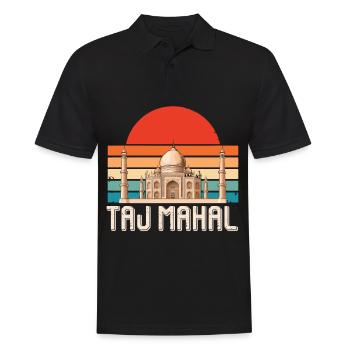 Taj Mahal Sunrise Palace Retro India South Asia - Men's Polo Shirt - black - Front - Kai (181cm)