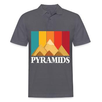 Pyramides Gizeh Egypte Rétro Sphinx - Polo Homme - charbon - Devant - Nico (186cm)