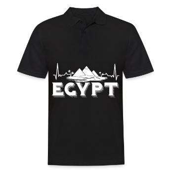 Ägypten Pyramiden Herzschlag Pharao Sphinx - Männer Poloshirt - Schwarz - Vorne - Kai (181cm)