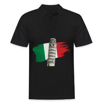 Italien schiefer Turm von Pisa - Männer Poloshirt - Schwarz - Vorne - Kai (181cm)