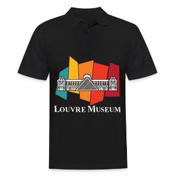 Louvre Museum Paris Retro Skyline France Art - Men's Polo Shirt - black - Front - Kai (181cm)