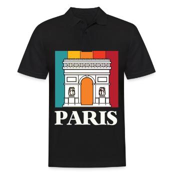 Paris Arc de Triomphe Place Charles France - Polo Homme - noir - Devant - Kai (181cm)