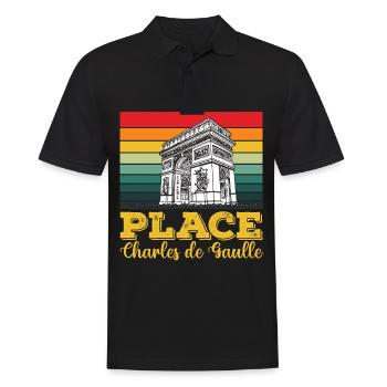 Place Charles de Gaulle Paris Arc de Triomphe - Polo Homme - noir - Devant - Kai (181cm)