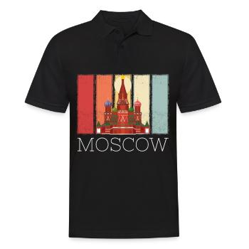 Moskau Basilius Kathedrale Russland Retro - Männer Poloshirt - Schwarz - Vorne - Kai (181cm)