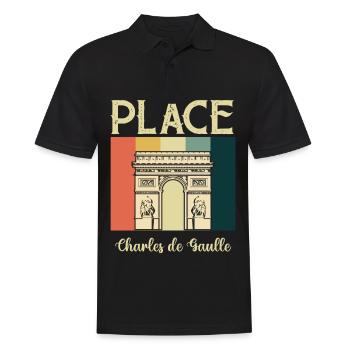 Place Charles Paris Arc de Triomphe France - Polo Homme - noir - Devant - Kai (181cm)