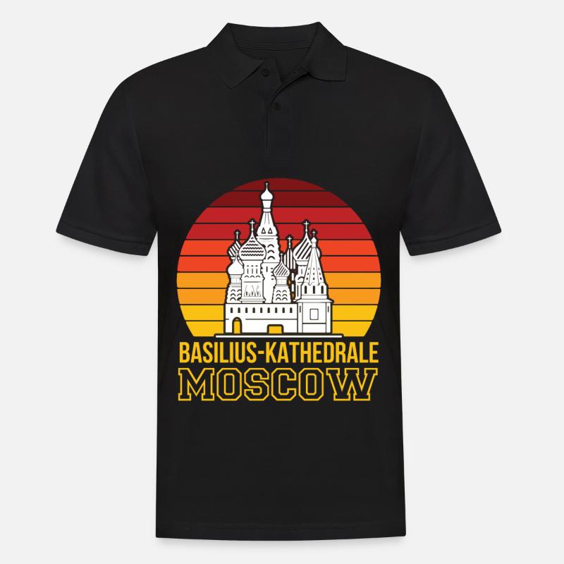 Cathédrale Saint-Basile Moscou Christ Russie - Polo Homme - noir