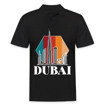 Dubai Skyline Burj Khalifa Emirate Retro VAE - Männer Poloshirt - Schwarz - Vorne - Kai (181cm)