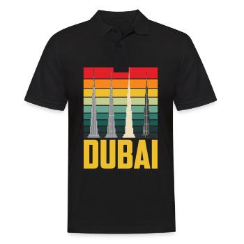 Dubai Skyscraper Burj Khalifa Retro UAE - Men's Polo Shirt - black - Front - Kai (181cm)