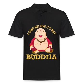 Fetter Buddha Asien Religion Meditation - Männer Poloshirt - Schwarz - Vorne - Kai (181cm)