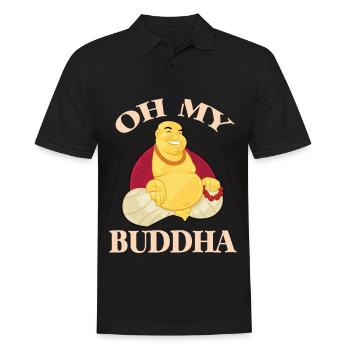 Oh my Buddha Buddhismus Meditation Relax - Männer Poloshirt - Schwarz - Vorne - Kai (181cm)