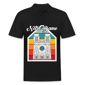 Nostalgia Notre Dame Paris Cathedral French - Men's Polo Shirt - black - Front - Kai (181cm)