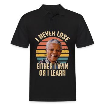 Mandela Never lose Fight for Freedom - Männer Poloshirt - Schwarz - Vorne - Kai (181cm)