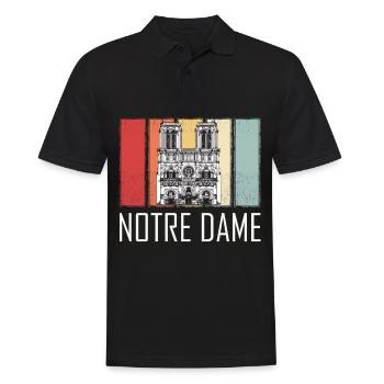 Notre Dame Retro Paris Cathedral French - Men's Polo Shirt - black - Front - Kai (181cm)