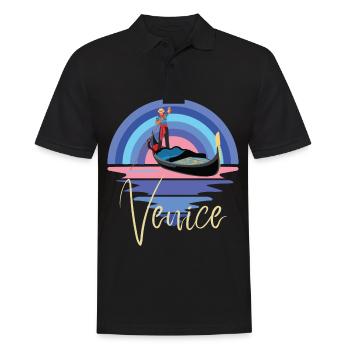 Venice Gondola Grand Canal Northern Italy - Men's Polo Shirt - black - Front - Kai (181cm)