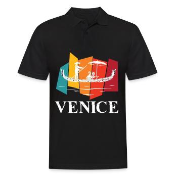 Venise Rétro Canal Grande Italie Romance - Polo Homme - noir - Devant - Kai (181cm)