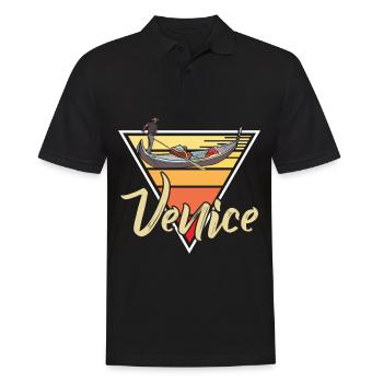 Italie Venise Gondole Grand Canal Romance - Polo Homme - noir - Devant - Kai (181cm)