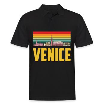 Venice Skyline Italy Romance Grand Canal - Men's Polo Shirt - black - Front - Kai (181cm)