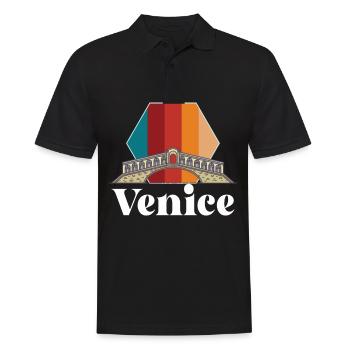 Venedig Kanal Gondel Italien Lagune Meer - Männer Poloshirt - Schwarz - Vorne - Kai (181cm)