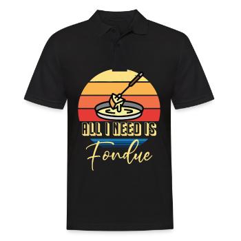 I need fondue with cheese from Switzerland - Men's Polo Shirt - black - Front - Kai (181cm)