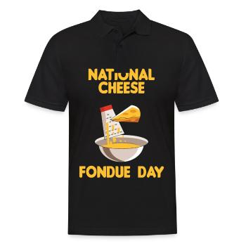 Journée nationale du fromage Suisse Fondue Alpes - Polo Homme - noir - Devant - Kai (181cm)