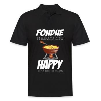 Fondue Happiness Western Alps Switzerland Cheese - Men's Polo Shirt - black - Front - Kai (181cm)