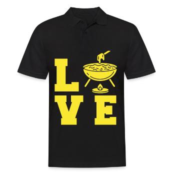 Fondue LOVE Cheese Alps Switzerland - Men's Polo Shirt - black - Front - Kai (181cm)