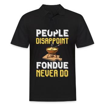 Fondue Glück aus den schweizer Alpen - Männer Poloshirt - Schwarz - Vorne - Kai (181cm)