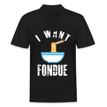 Flüssiger Käse Fondue Schweizer Alpen Glück - Männer Poloshirt - Schwarz - Vorne - Kai (181cm)