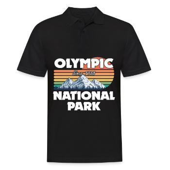 National Park Washington Nationalpark - Männer Poloshirt - Schwarz - Vorne - Kai (181cm)
