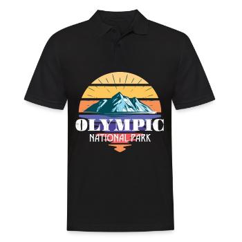 Olymp Nationalpark Gebirge Washington Wandern - Männer Poloshirt - Schwarz - Vorne - Kai (181cm)