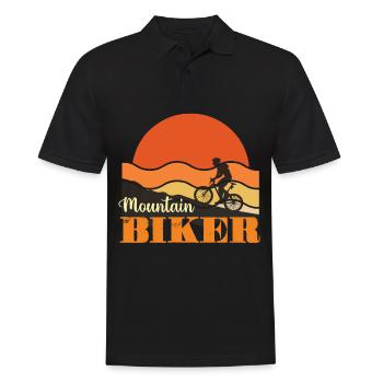 Mountainbiker Radsport Cycologist Bike - Männer Poloshirt - Schwarz - Vorne - Kai (181cm)